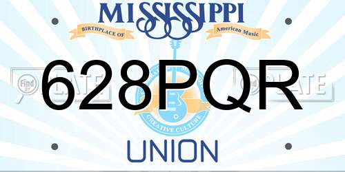 628PQR Mississippi License Plate