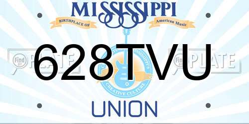 628TVU Mississippi License Plate