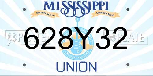 628Y32 Mississippi License Plate
