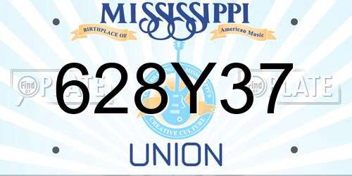 628Y37 Mississippi License Plate