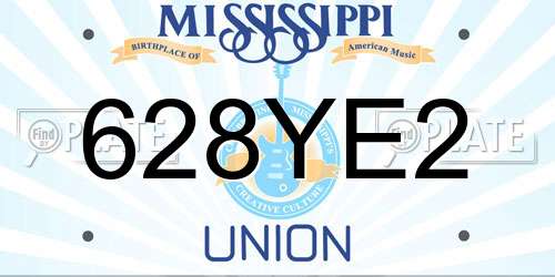 628YE2 Mississippi License Plate
