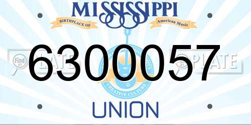 6300057 Mississippi License Plate