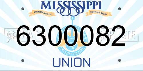 6300082 Mississippi License Plate