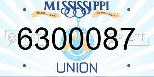 6300087 Mississippi License Plate