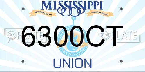 6300CT Mississippi License Plate