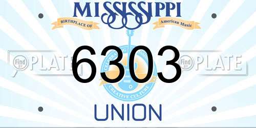 6303 Mississippi License Plate