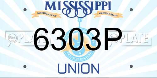 6303P Mississippi License Plate