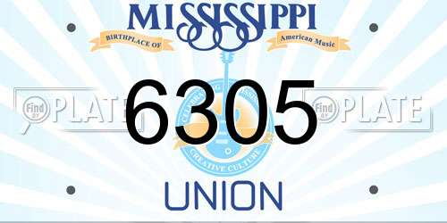 6305 Mississippi License Plate
