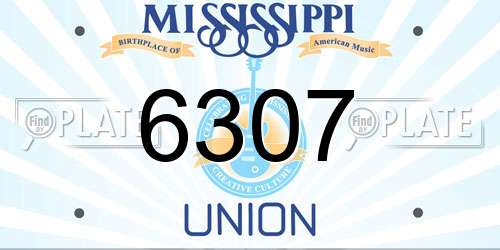 6307 Mississippi License Plate