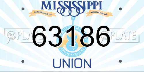 63186 Mississippi License Plate