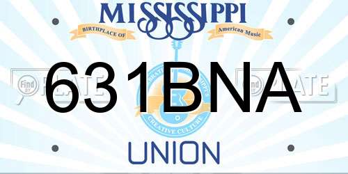 631BNA Mississippi License Plate