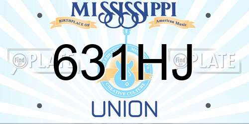 631HJ Mississippi License Plate