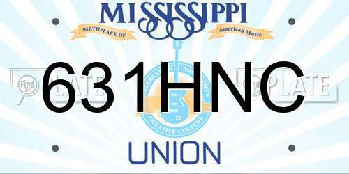 631HNC Mississippi License Plate