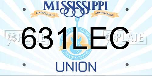 631LEC Mississippi License Plate