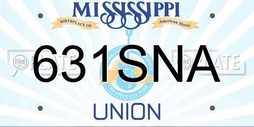 631SNA Mississippi License Plate