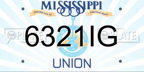 6321IG Mississippi License Plate