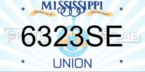 6323SE Mississippi License Plate