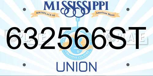 632566ST Mississippi License Plate