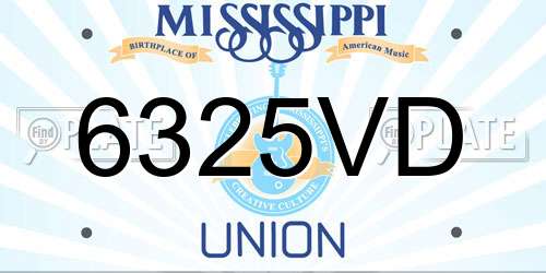 6325VD Mississippi License Plate