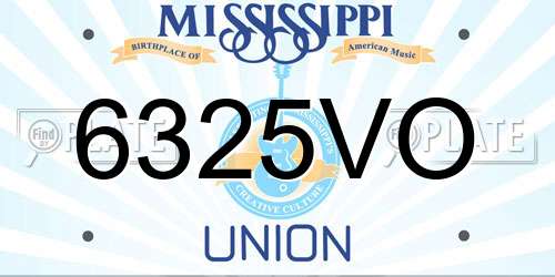 6325VO Mississippi License Plate