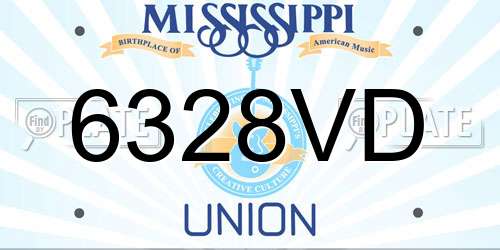 6328VD Mississippi License Plate