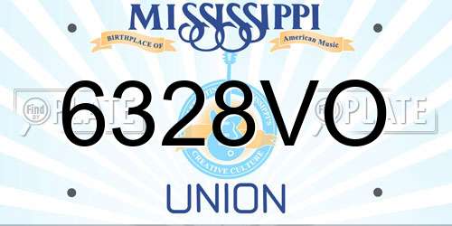 6328VO Mississippi License Plate