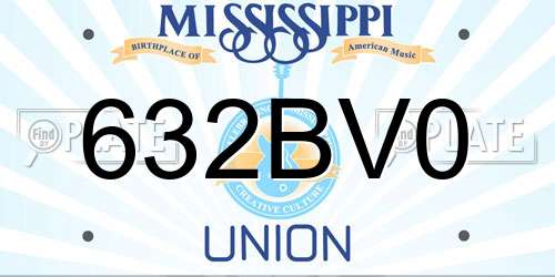 632BV0 Mississippi License Plate
