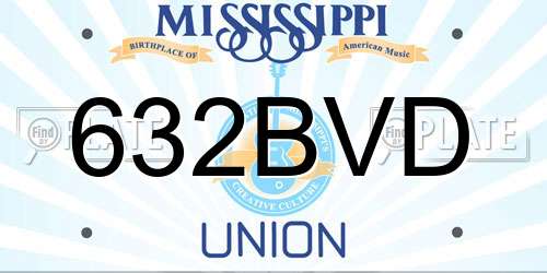 632BVD Mississippi License Plate