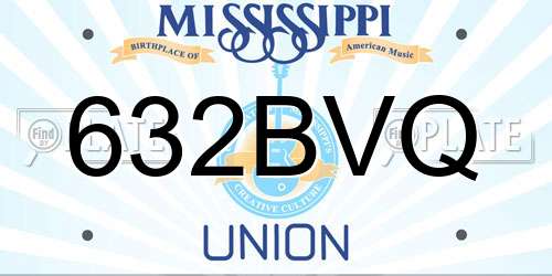 632BVQ Mississippi License Plate