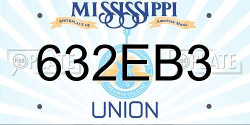 632EB3 Mississippi License Plate