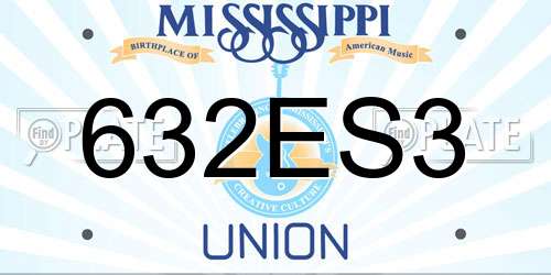 632ES3 Mississippi License Plate