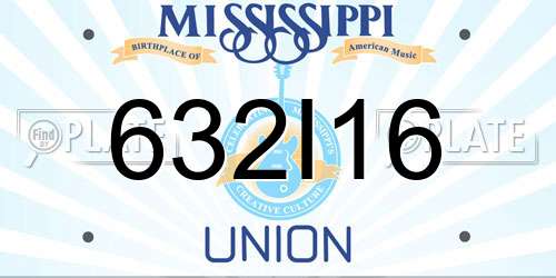 632I16 Mississippi License Plate
