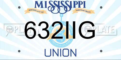 632IIG Mississippi License Plate