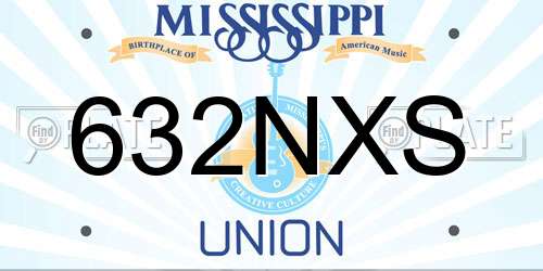 632NXS Mississippi License Plate