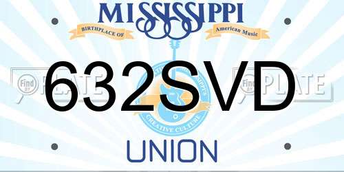 632SVD Mississippi License Plate
