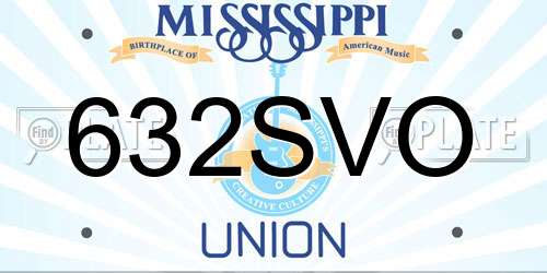 632SVO Mississippi License Plate