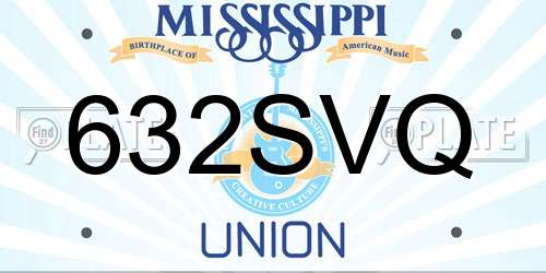 632SVQ Mississippi License Plate