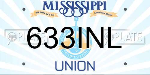 633INL Mississippi License Plate