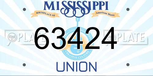 63424 Mississippi License Plate