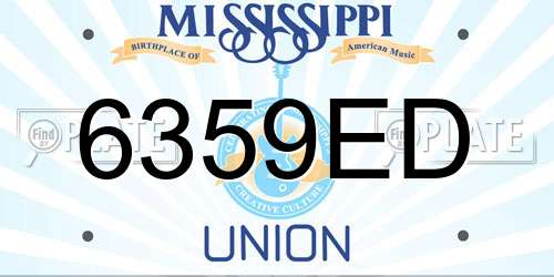 6359ED Mississippi License Plate