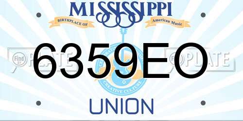 6359EO Mississippi License Plate