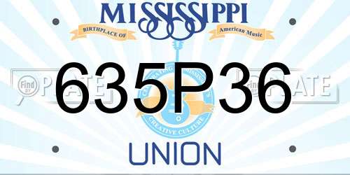 635P36 Mississippi License Plate