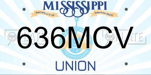 636MCV Mississippi License Plate