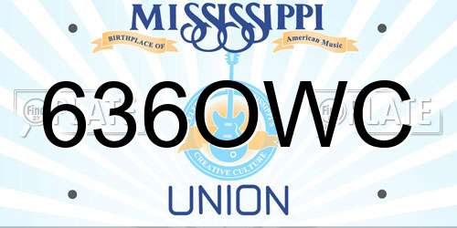 636OWC Mississippi License Plate