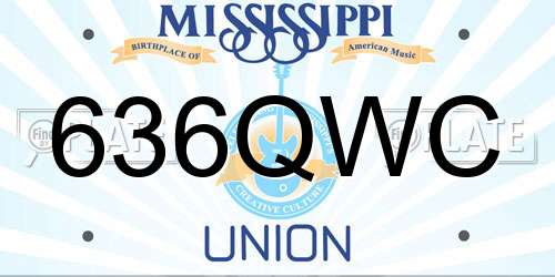 636QWC Mississippi License Plate