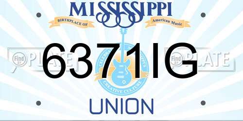 6371IG Mississippi License Plate