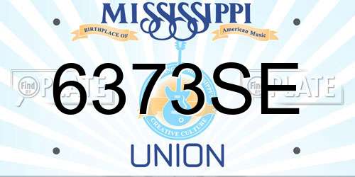 6373SE Mississippi License Plate