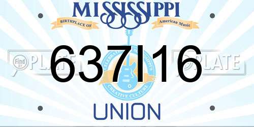 637I16 Mississippi License Plate
