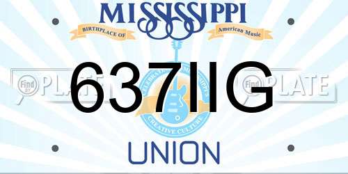 637IIG Mississippi License Plate