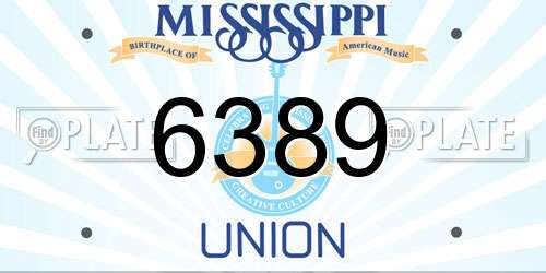 6389 Mississippi License Plate